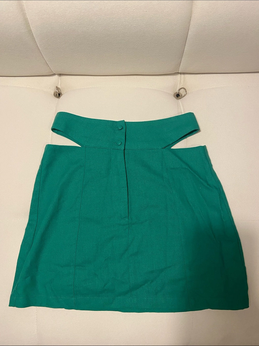 Princess Polly Teal Cutout Waist Mini Skirt